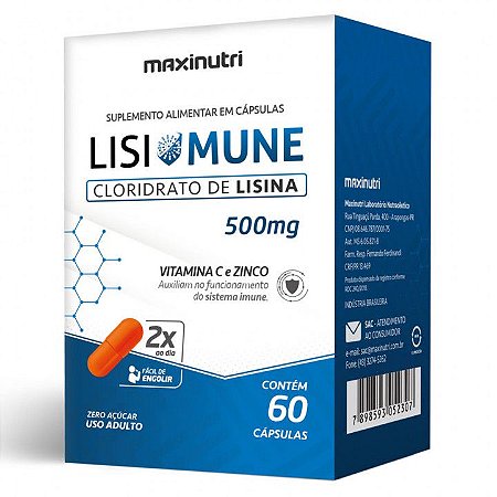 Lisimune Maxinutri 500mg com 60 Cápsulas