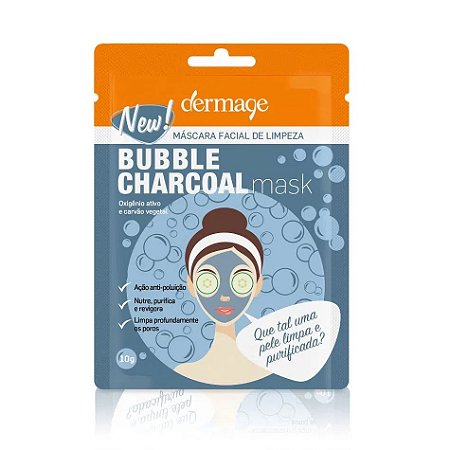 Máscara Facial de Limpeza Dermage Bubble Charcoal Mask 10g