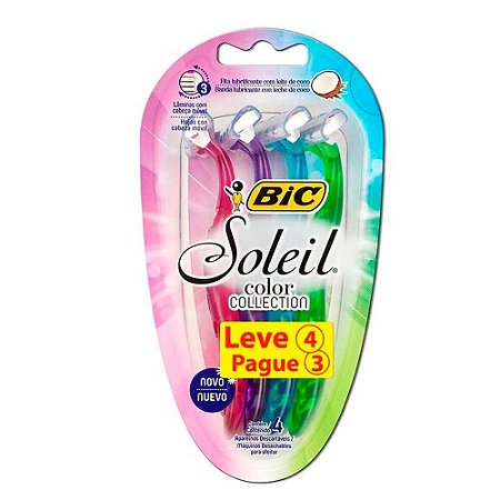 Aparelho Depilatório Bic Soleil Color 4 Unidades