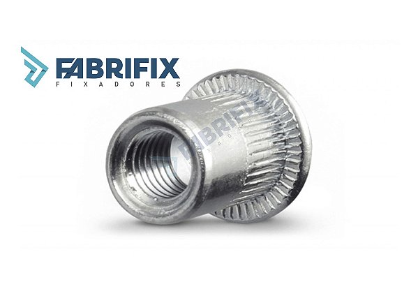 REBITE ROSCADO CILÍNDRICO RECARTILHADO CABEÇA PLANA M10 2º GRIP