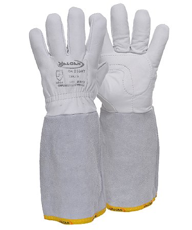 Luva Mecânico  Mista Vaqueta punho/raspa cinza 20cm Valcan CA 25387 - M
