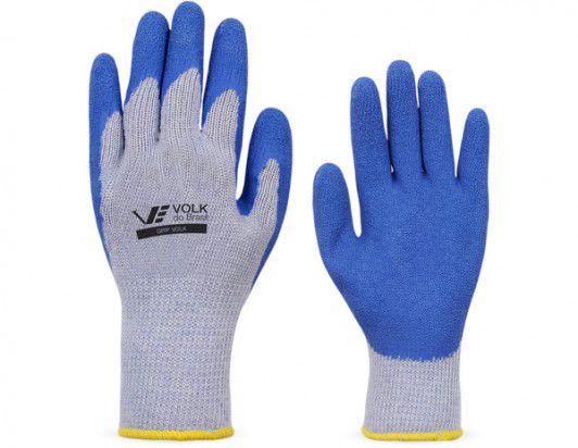 Luva Mecânico Latex Azul forro/algodão Grip Volk CA 18007