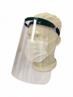 Protetor facial PETG transparente 0,5mm com testeira e elástico Dystray