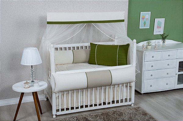 Kit Berço Luxo 9 Pcs 100% Alg. Padrão Americano Jose 2133 Mariana baby