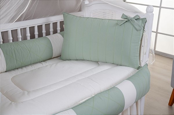 Kit Berço luxo 9 Pcs 100% Alg. Padrão Americano Dudu 2027-28 Mariana Baby