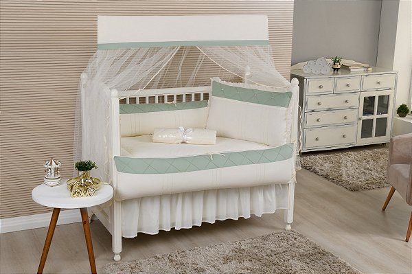 Kit Berço Luxo 9pçs 100% Alg. Padrão Americano Alecrim 2167/68 - Mariana Baby