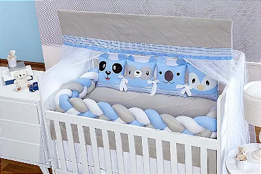 Kit Berço 11 peças Elegância 100% Amiguinhos 10065577- Balu Baby