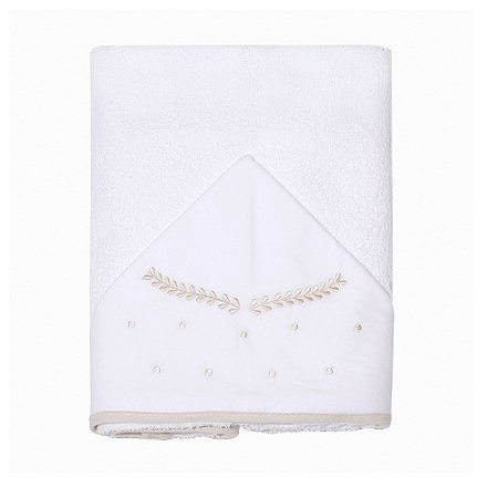 Toalha de Banho Felpuda Bord. Com Capuz 90 x 80 cm 100% Alg. 3185 - Mami Papi