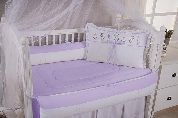 Kit Berço Luxo Mila 2045 9pçs 100% Alg. - Mariana Baby