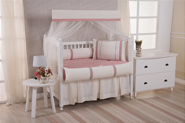 Kit Berço Luxo Serena 2055 100% Alg. 9 Pçs 2055 - Mariana Baby