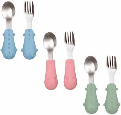 Kit Talheres Cabo Em Silicone e Aço Inox - buba