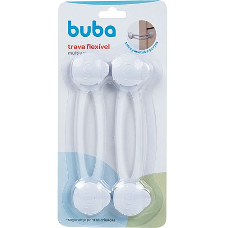Kit 2 travas de segurança flexíveis multiuso para móveis - Buba