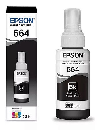 GARRAFA DE TINTA T664 70 ml EPSON ORIGINAL E COMPATÍVEL