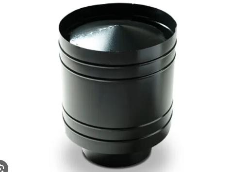 Chapéu Canhão em Aço Inox 200mm Pintado de Preto