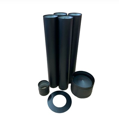 Kit Instalação Calefator e Inserto em aço Inox 304 200mm Pintado de Preto