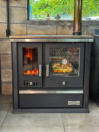 Fogão a Lenha de Dupla Combustão Munique Nº2 Tampo Ferro Fundido