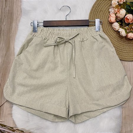 Bermuda de linho com bolso