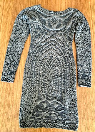 vestido modal manga longa