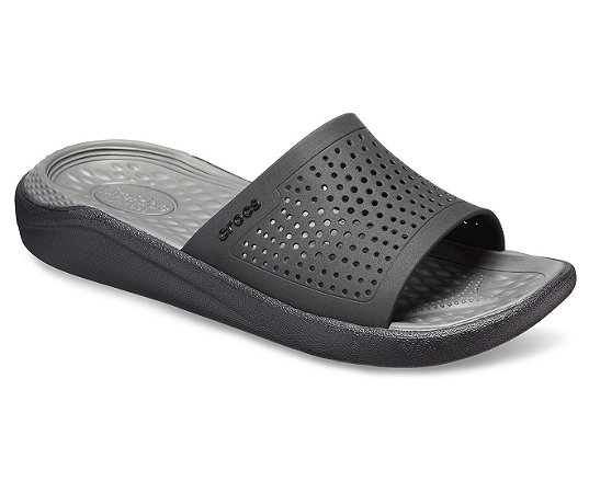 Chinelo Crocs LiteRide™ Slide Cinza/Preto