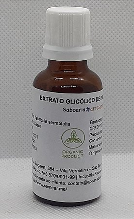 EXTRATO GLICÓLICO DE PAU D'ARCO 40mL Produto Botânico com certificado de análise