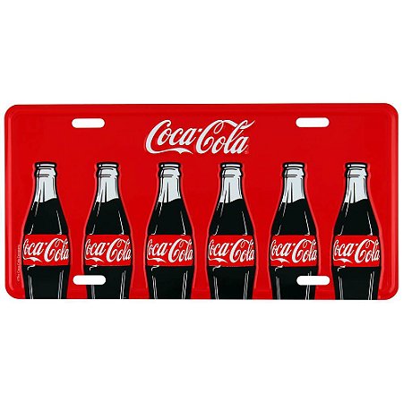 Placa decorativa de carro Coca-cola Bottles vermelho - Acessórios Churrasco