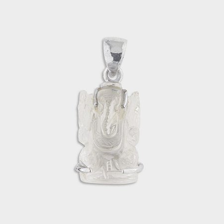 Pingente Ganesha em Prata e Cristal