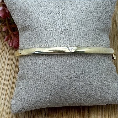 Bracelete com 3 Zircônias Semijoia Ouro
