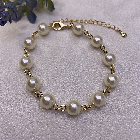 Pulseira Pérolas Olga Semijoia Ouro