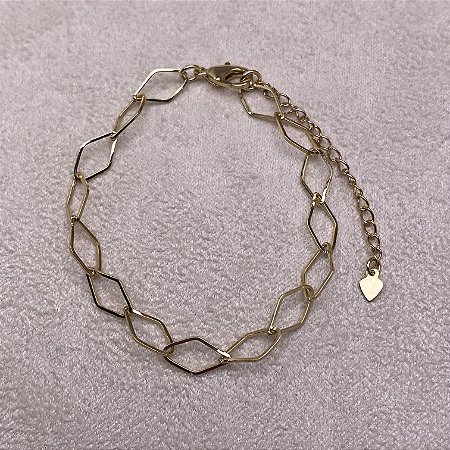 Pulseira Losangos Semijoia Ouro