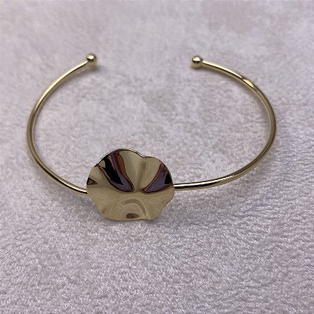 Bracelete Delicado Orgânico Semijoia Ouro