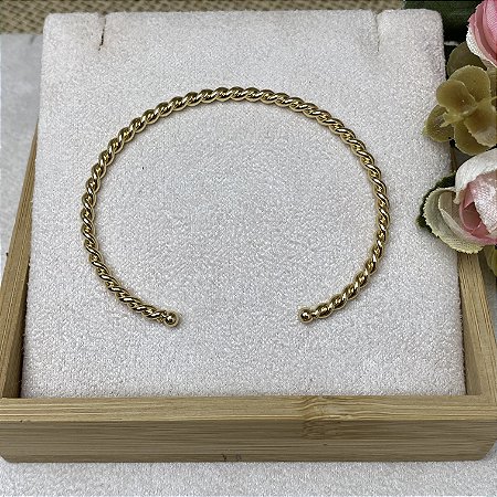 Bracelete Torcido Raquel Semijoia Ouro