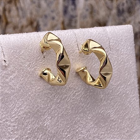 Brinco Argola Orgânica P Semijoia Ouro