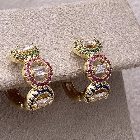 Brinco Argola Olímpia Semijoia Ouro