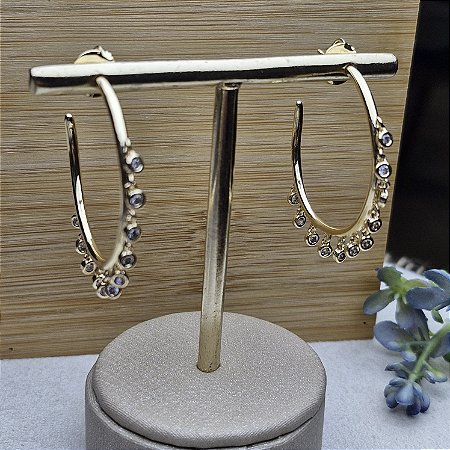 Brinco Argola com Pingentinhos Semijoia Ouro