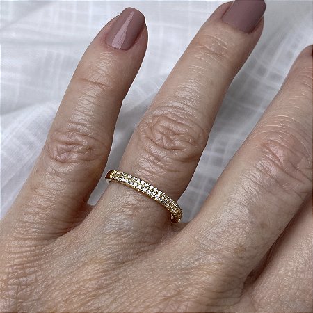 Anel Aparador Paris Semijoia Ouro