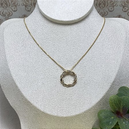 Colar Guirlanda Semijoia Ouro