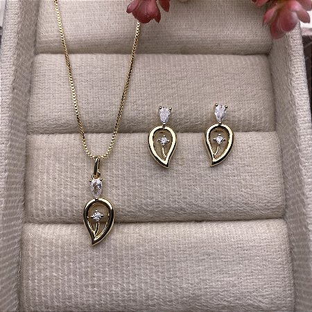 Conjunto Maisa Semijoia Ouro