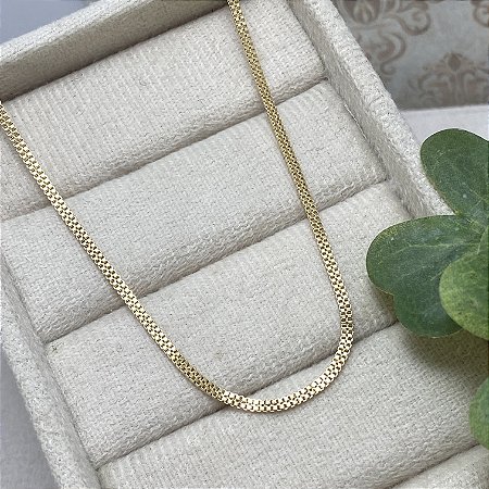 Colar Dupla Veneziana Semijoia Ouro