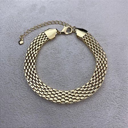 Pulseira Malha Semijoia Ouro