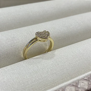 Anel Coração Pavezinho Semijoia Ouro