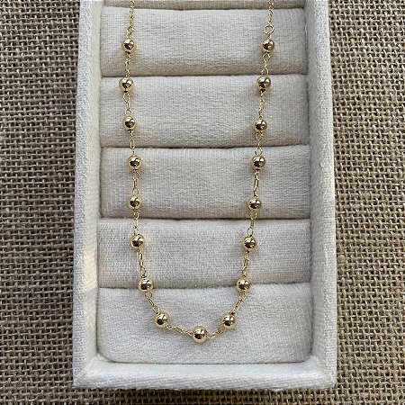 Colar Choker Bolinhas Jully Semijoia Ouro