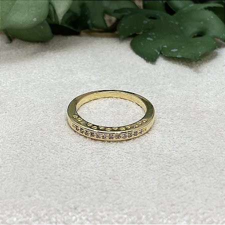 Anel Aparador Califórnia Semijoia Ouro