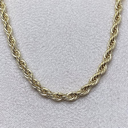 Cordão Baiano 45cm Semijoia Ouro