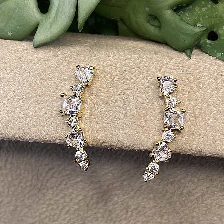 Brinco Ear Cuff Vanessa Semijoia Ouro