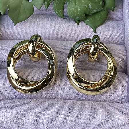 Brinco Vicky Semijoia Ouro
