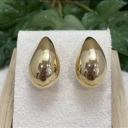Brinco Vírgula G Semijoia Ouro
