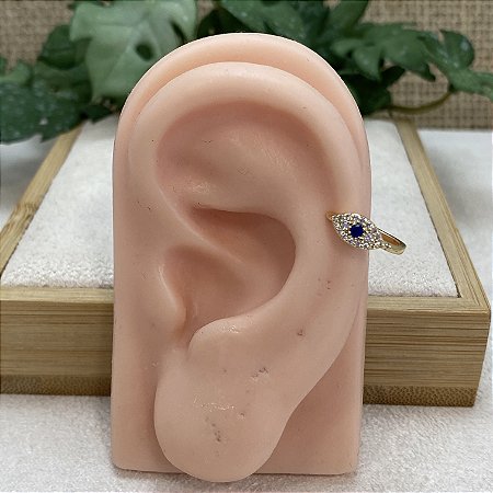 Brinco Falso Piercing Olho Grego Unid. Semijoia Ouro
