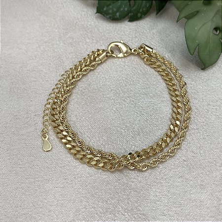 Pulseira Dupla Larissa Semijoia Ouro