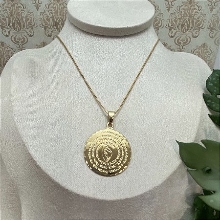 Colar Redondo Ave Maria Semijoia Ouro