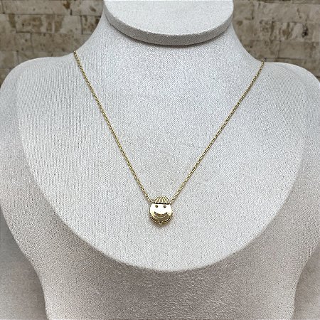 Colar Carinha de Menino Semijoia Ouro